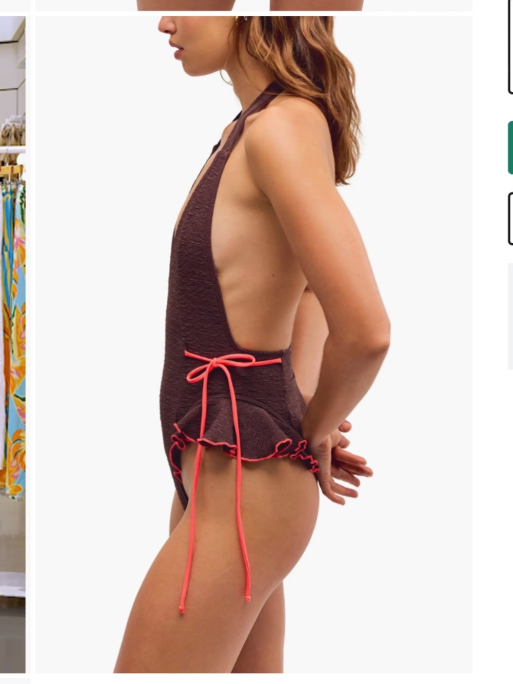 Free People free-est Large L Lyra plunge one piece swimsuit halter Puce - Picture 3 of 8